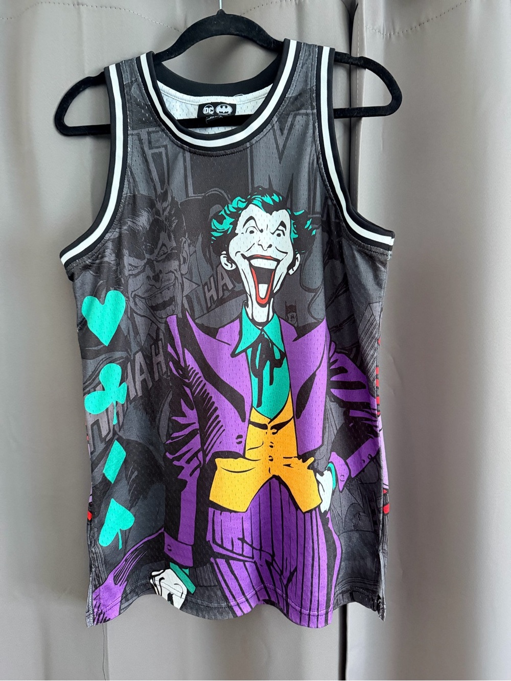 DC Joker Mesh Jersey Tank Top - Black with White & Green